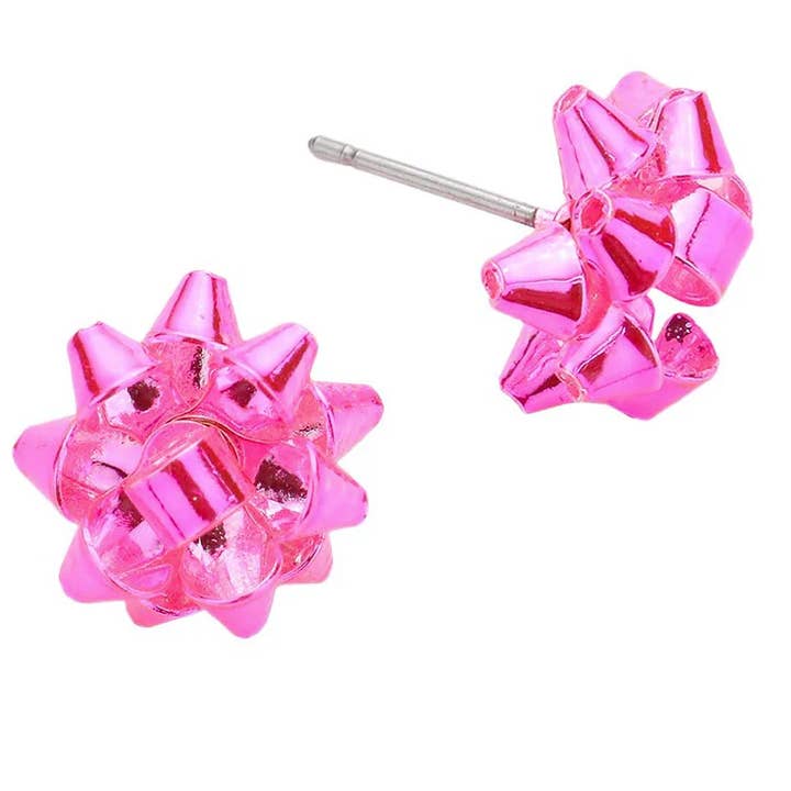 Joyful Christmas (Small) Bow Stud Earrings for wholesale by Lavender Willow