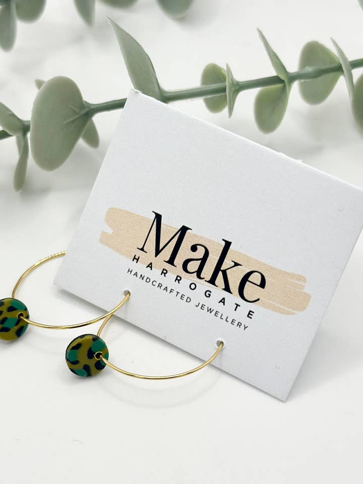 Lime Green Leopard - Dot Hoop for wholesale by Make Harrogate