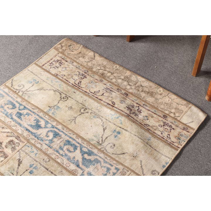 The Loom Wholesale - Wholesale Rug Pad - Turkish Patchwork Rug 2.8x8.3 ft, Beige Rainbow Geometric6