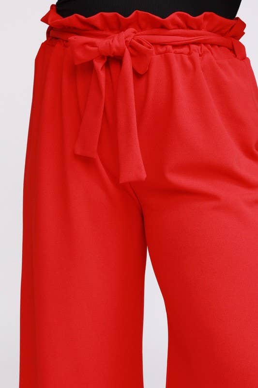 Black Pearl Clothing – wholesale Byxor - Dam – Bred ben elastiskt band med slips midja scuba crepe tyg6