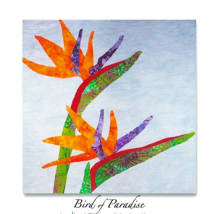 Tropical Bird of Paradise Flowers Applique Quilt Pattern for wholesale by Kathy's Impressions