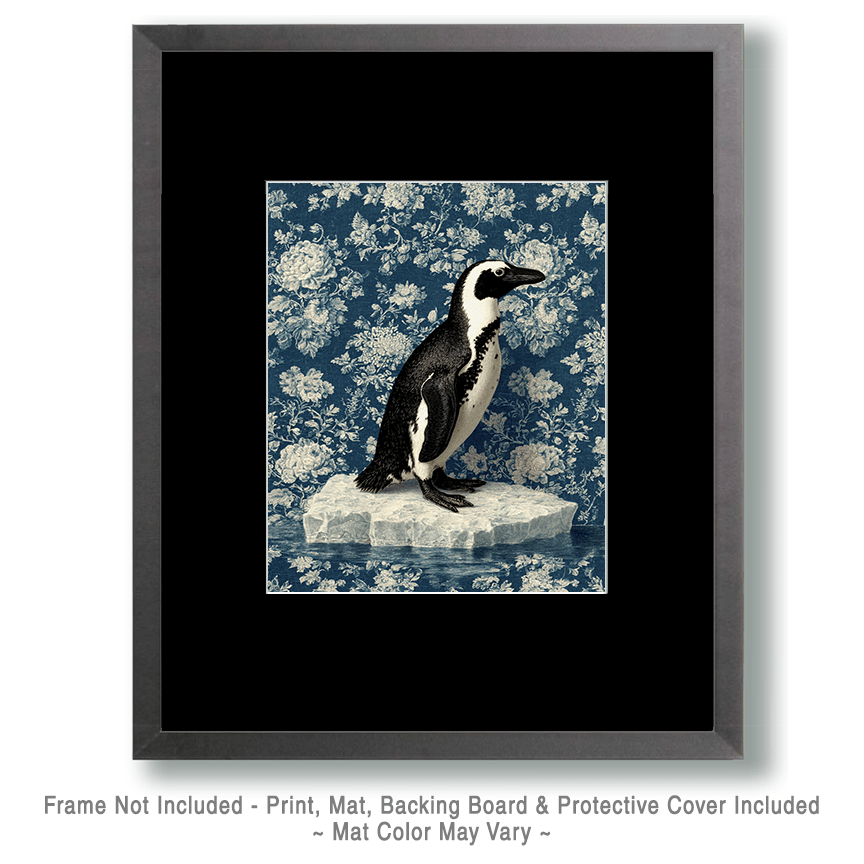 Mowbi – Engroshandel Kunsttryk – Pingvin - Zoo Dyr - Biophilic Dyreliv Kunsttryk - 8"x10" Kunstværk til 11"x14" Ramme1