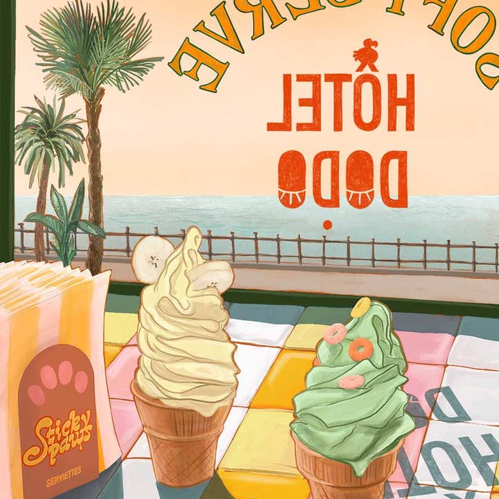 Seaside Soft Serve Art Print for wholesale by Diedododa