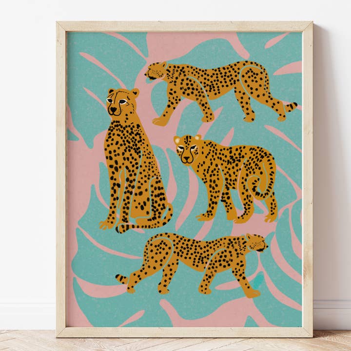 Guépards - Impression d'Art Mural pour la vente par Erum Khalili