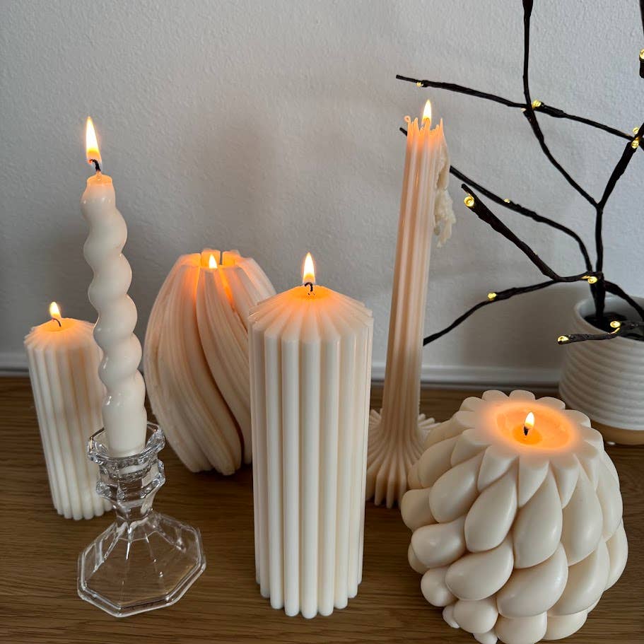 Dolce Cuore Candles – Velas de decoração por atacado – Vela Tricotada, Vela Torcida, Centro de Mesa, Feito à Mão3