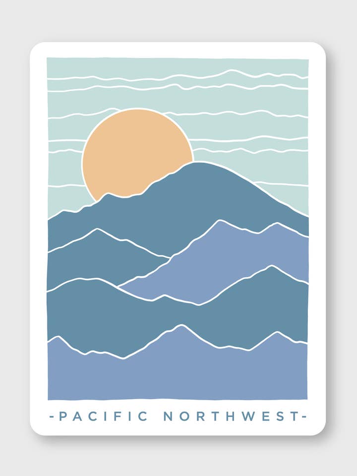 PNW Scenery Sticker for wholesale by Pike Street Press
