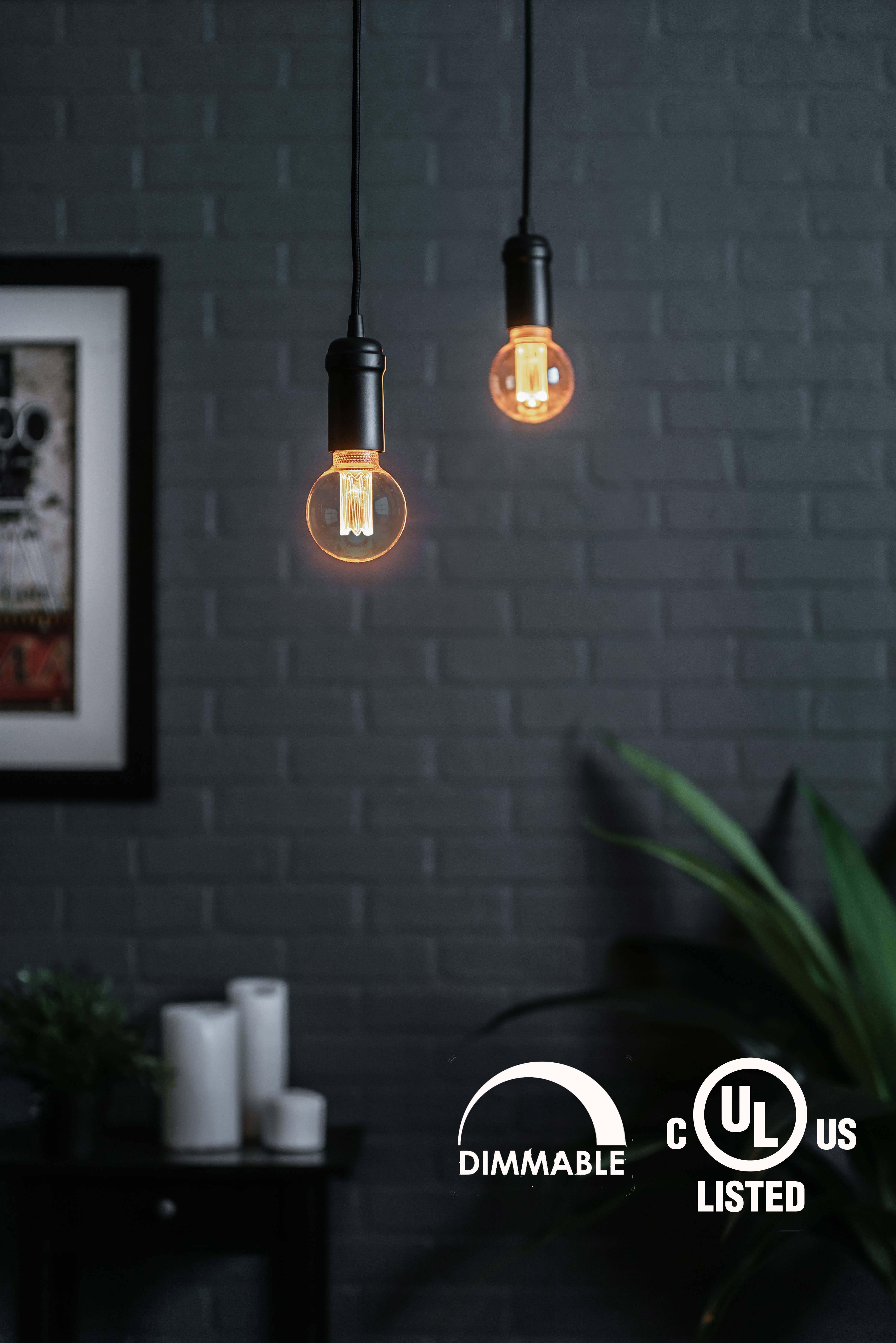 Next Glow - Wholesale Light Bulb/Puck - Decorative G25 Globe Light Bulb Amber Acrylic Inner Pillar1