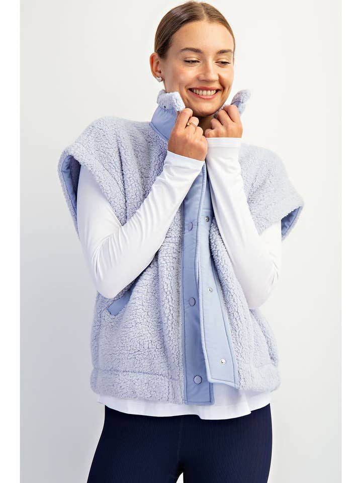 OVERSIZED MICRO SHERPA VEST and other Purchase Wholesale white vest. Free Returns & Net 60 Terms on Faire trending on Faire.