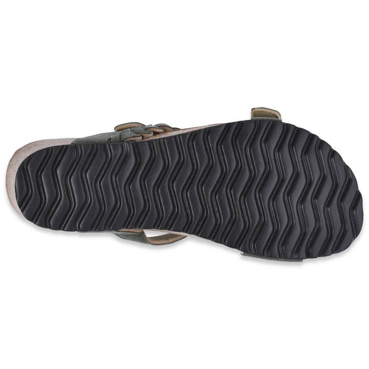 gaahuu - Wholesale Wedges - Women's - Braided Adjustable 2 Strap Leather Wedge Footbed Sandal