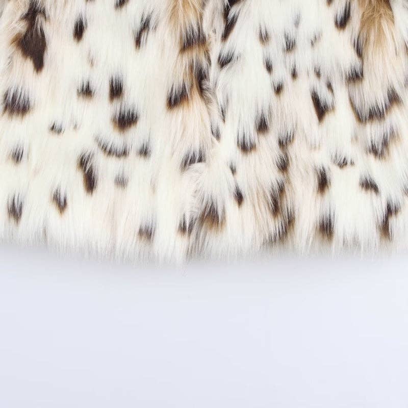 MULTI Faux Fur Animal Print Coat for wholesale on Faire7