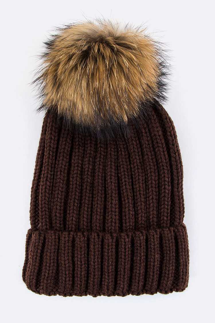Artini Accessories - Wholesale Beanie - Women's - Detachable Fur Pom Fashion Beanie10