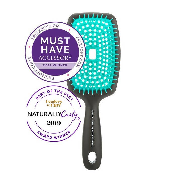 CurlKeeper - Wholesale Hair Brush/Comb - Flexy Brush (Grey & Turquiose)2