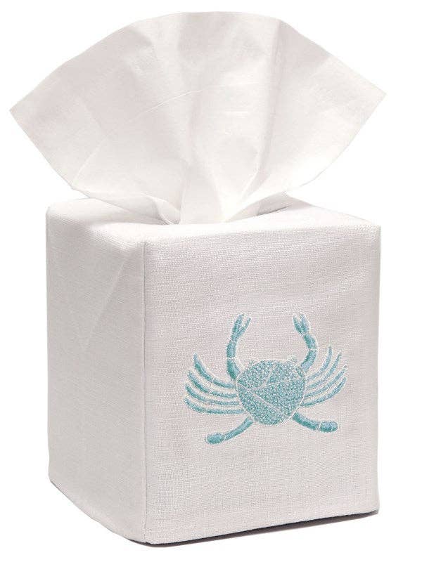 Boîte à mouchoirs, Crabe (Aqua) pour la vente par Jacaranda Living