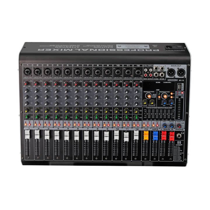 5Core Audio Mixer 12 Channel Bluetooth DJ USB Soundboard for wholesale by K Cube Inc