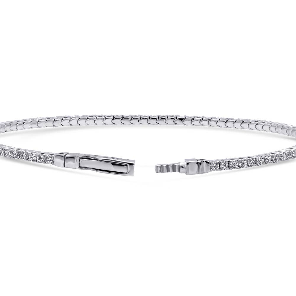 BERRICLE - Wholesale Bangle Bracelet - BERRICLE Sterling Silver Flexible CZ Bangle, 2-Piece Set3
