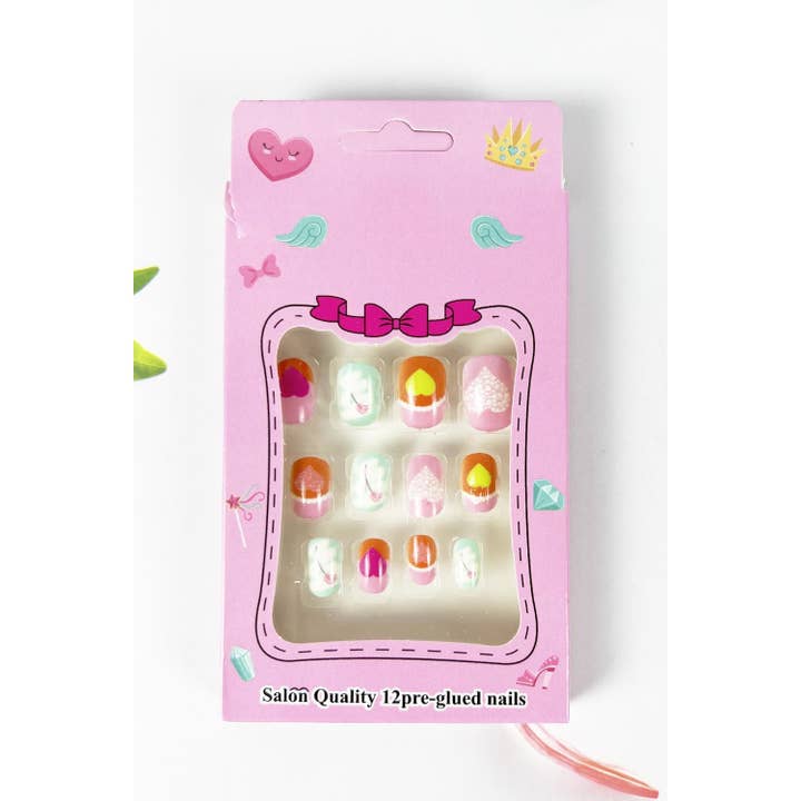 ASSORTED VARIETY 12 NTURAL AND NICE PRE GLUED NAILS for wholesale on Faire3