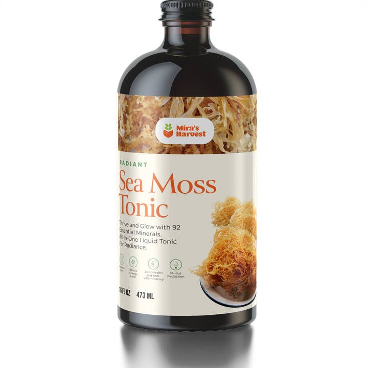 Rising Sun Distributors - Vendita all'ingrosso Vitamine/integratori orali - Mira's Harvest Radiant Sea Moss Tonic 16oz