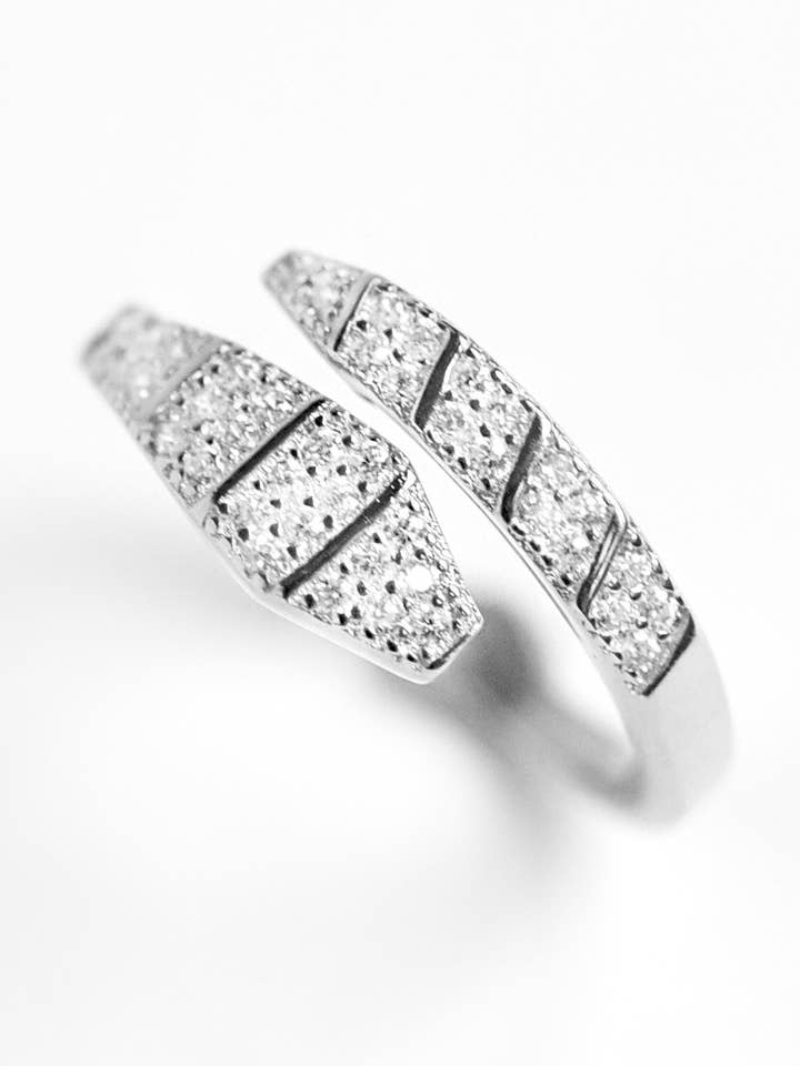 Justerbar platt CZ orm bältesring för wholesale av FELIX Z DESIGNS