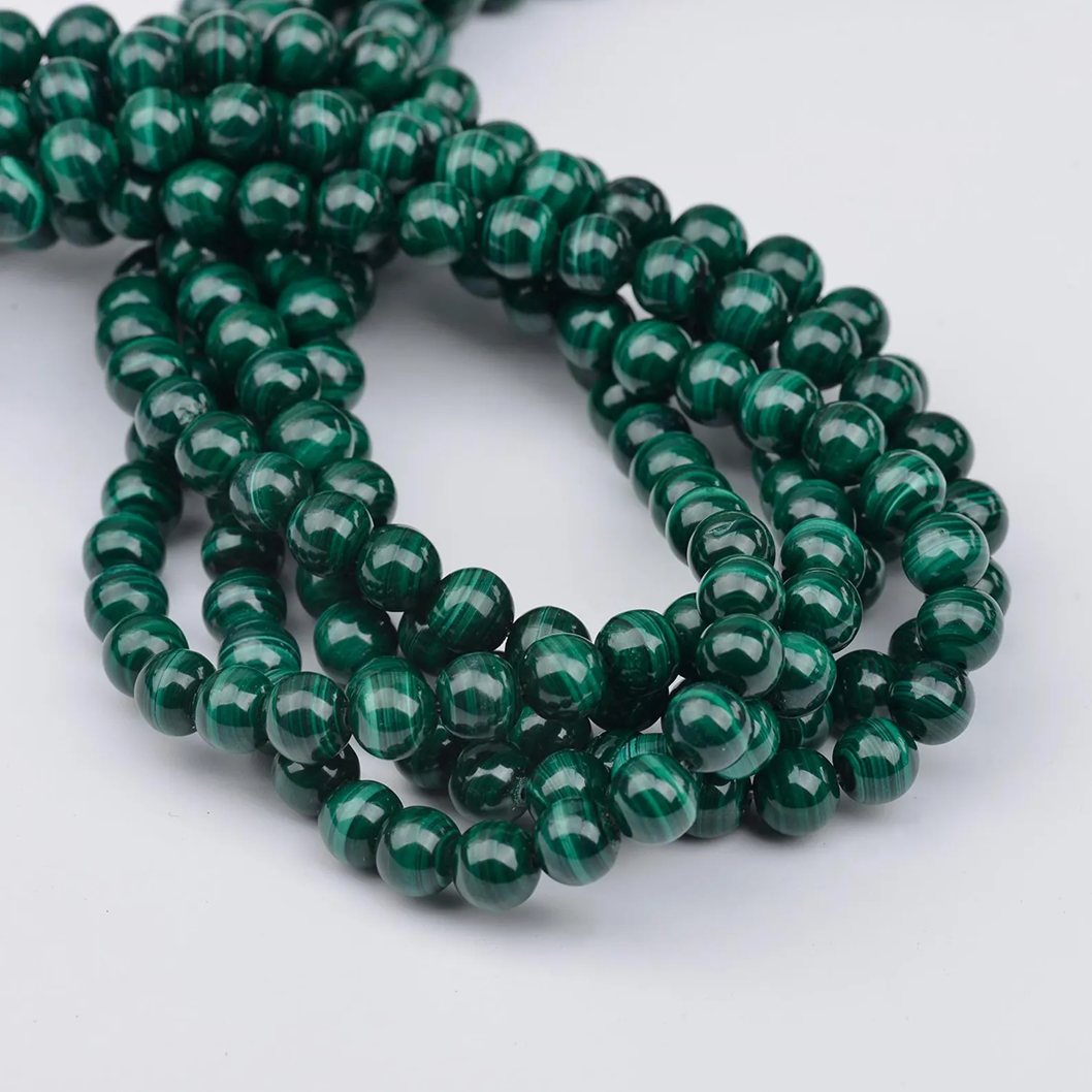 Beads Creation - Wholesale Beads - Green Malachite Beads Natural AAA 8mm Strand GRN5741