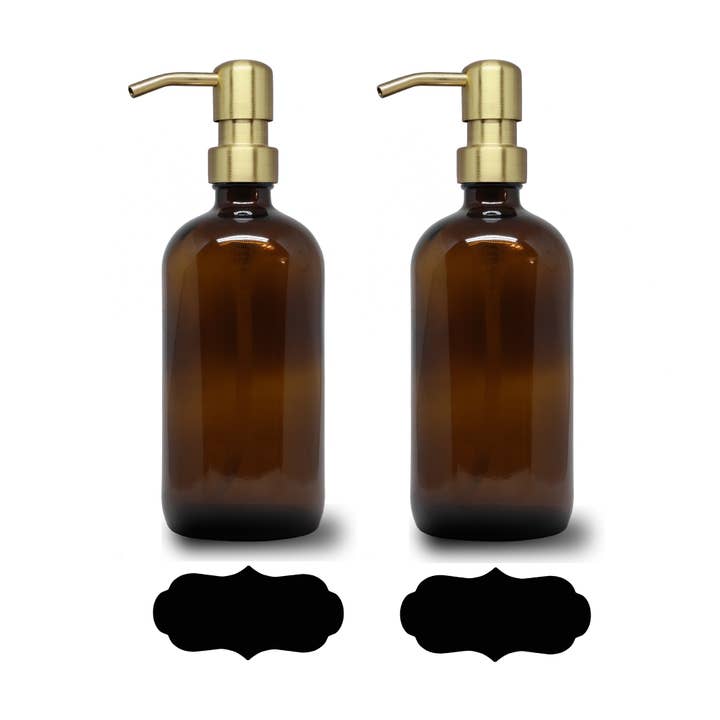 Sanwacraft - Wholesale Soap Dispenser - 2 Pack -Glass 16oz Liquid Soap Dispenser & Metal Liquid Pump4