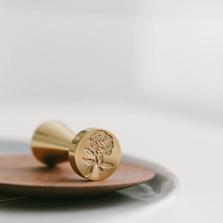 Written Word Calligraphy - Wholesale Rubber/decorative stamp - Heirloom Peony Wax Seal4