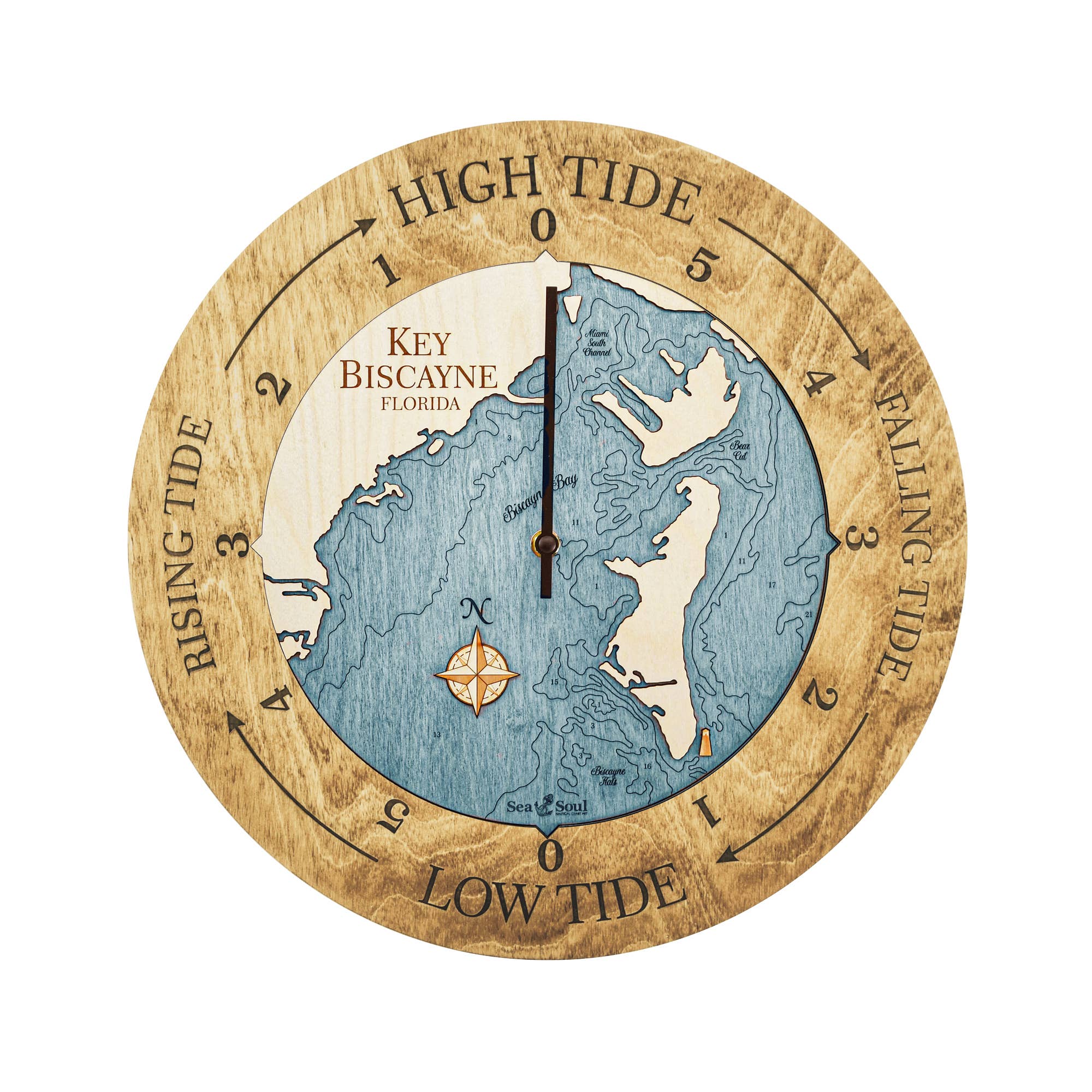 Sea & Soul Nautical Chart Art - Wholesale Wall Clock - Florida East Coast Nautical Chart Tide Clock-Many Locations105