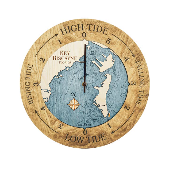 Sea & Soul Nautical Chart Art - Wholesale Wall Clock - Florida East Coast Nautical Chart Tide Clock-Many Locations105