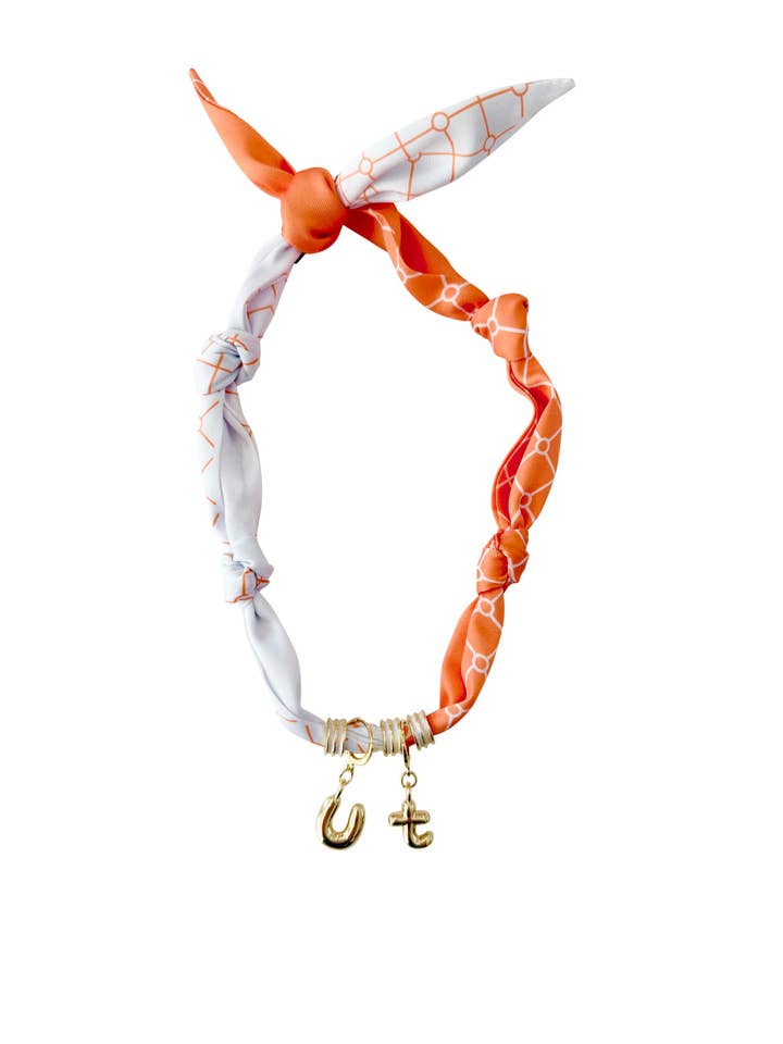Collier Écharpe à Bulles Jour de Match Orange et Blanc pour la vente par Gemelli