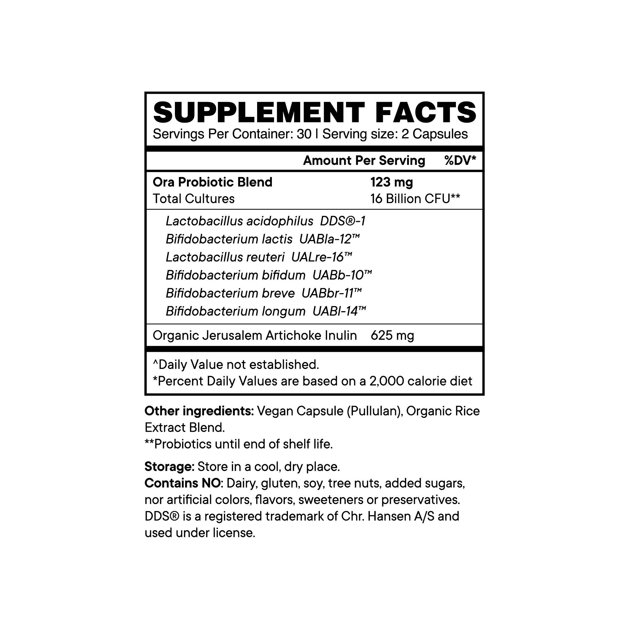 Ora Organic - Wholesale Voedingssupplement/vitamine - Vertrouw op je darm probiotische capsules - 60ct1