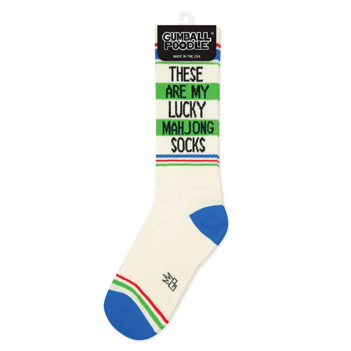 Gumball Poodle - Wholesale Socks - Unisex - These Are My Lucky Mahjong Socks Gym Crew Socks2