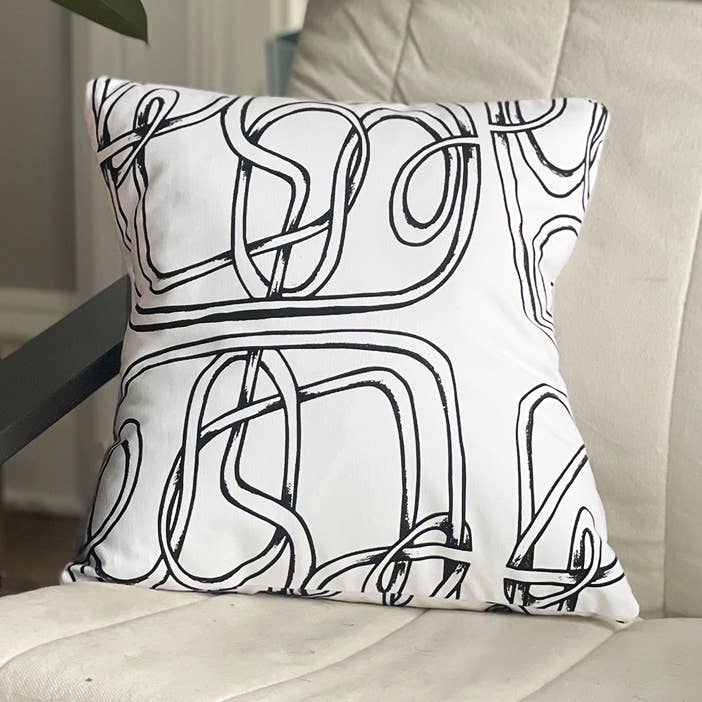 White Tangle Envelope Pillow Cover with Insert for wholesale by Ginger & Lime Print Shop
