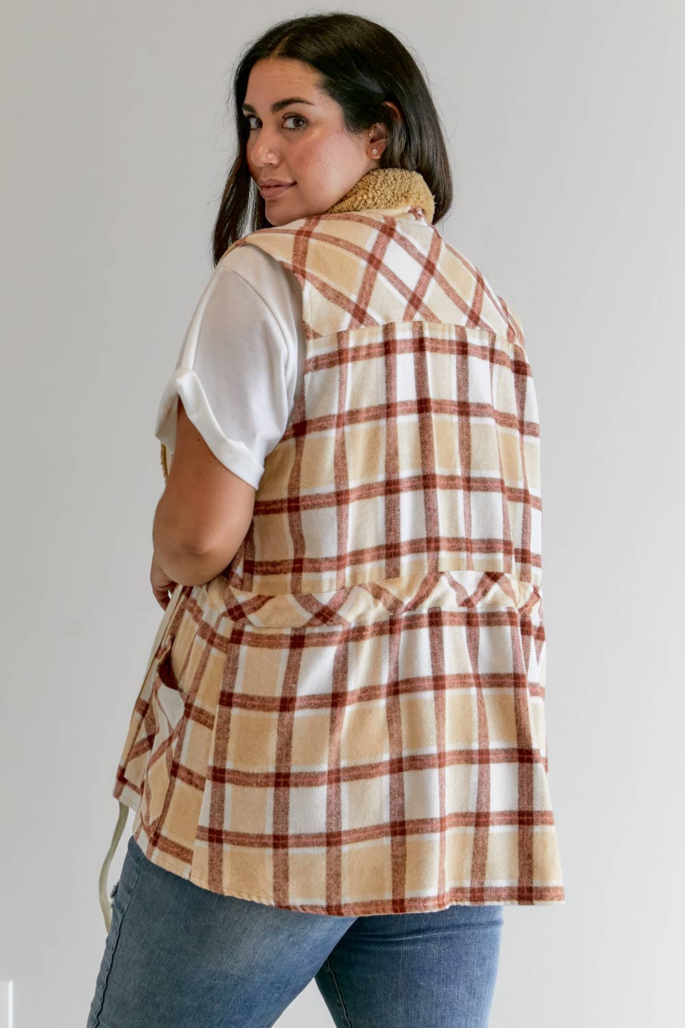 Davi & Dani - Vente Veste – femme - VESTE À MANCHES LONGUES À CARREAUX PLUS19