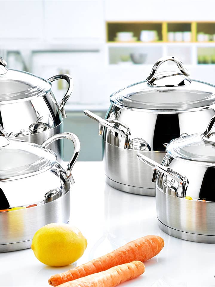 Venus Collection 8-piece Stainless Steel Cookware Set for wholesale by Rozi