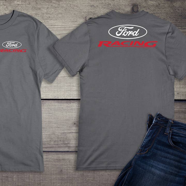 Artopia - Wholesale Screen Printed T-Shirt - Unisex - Ford Racing Logo With Crest T-Shirt7