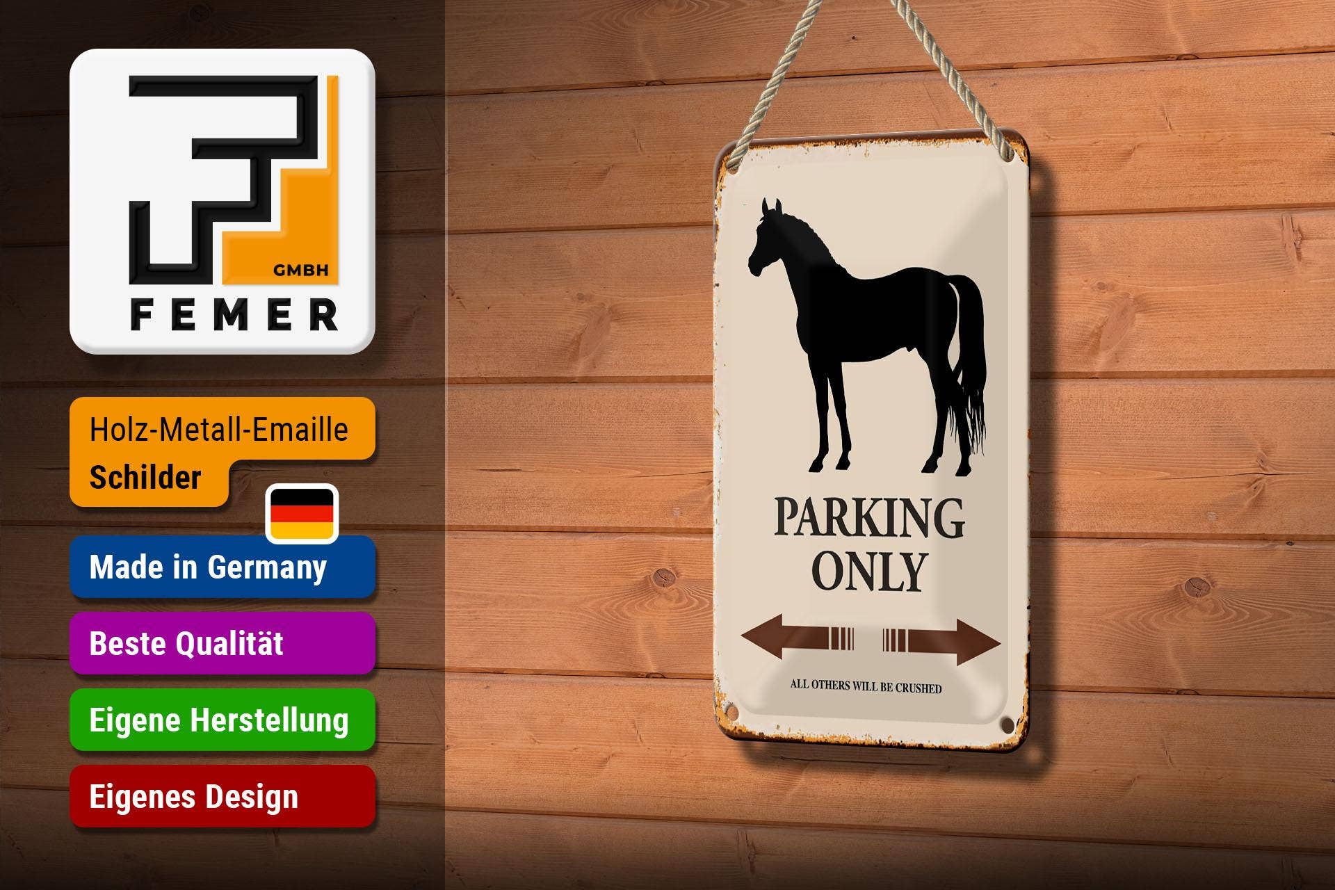 Femer - Wholesale Sign - Tin sign saying 12x18 cm horse parking only all others decorative sign2