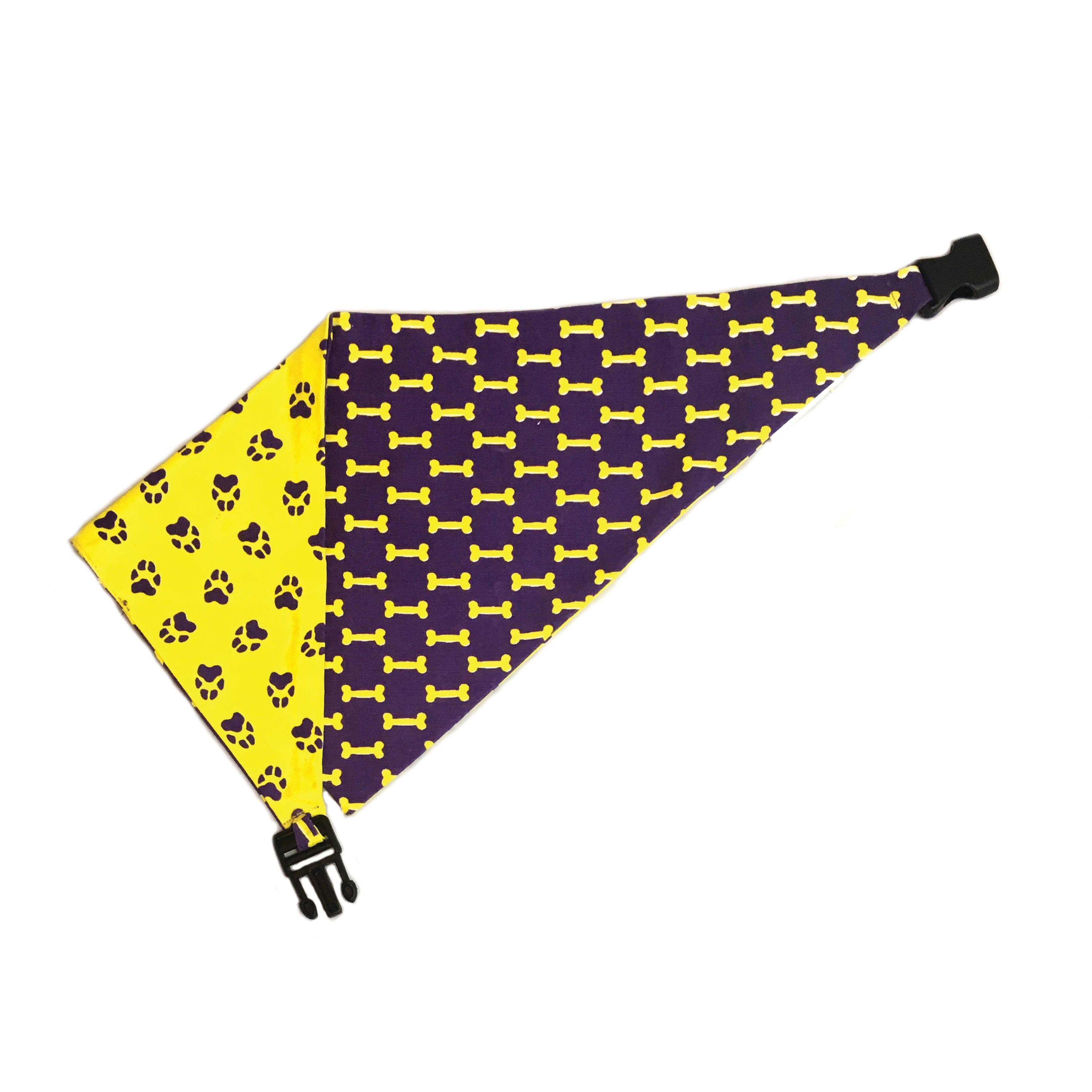 Uptown Pups – Großhandel Haustier-Bandana – Hund – Uptown Pups Reversible Bandana — Gelb und Violett6