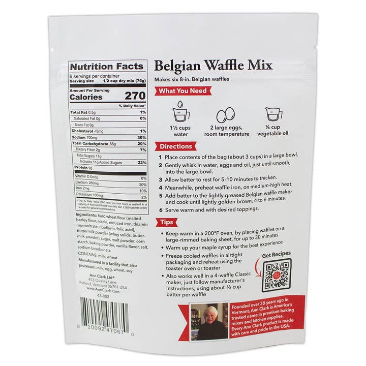 Ann Clark - Wholesale Waffle Mix - Ann Clark Belgian Waffle Mix, 16 oz5