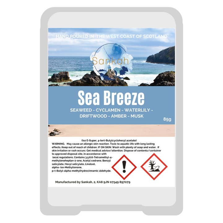 Sea Breeze Scented Wax Melt Clamshell for wholesale by Sankah