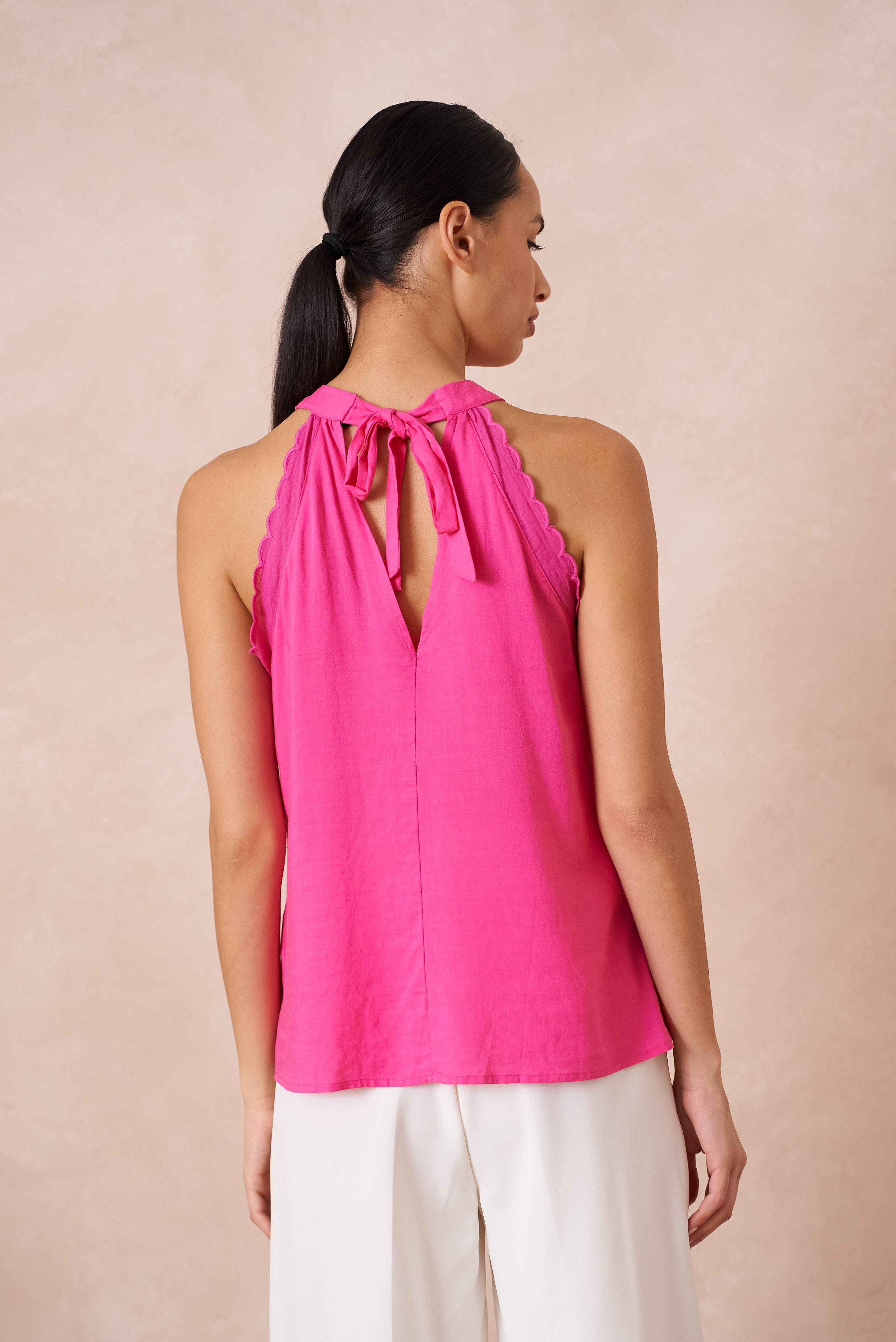 Attentif Paris - Wholesale Blouse - Women's - Top with bow neckline containing linen9