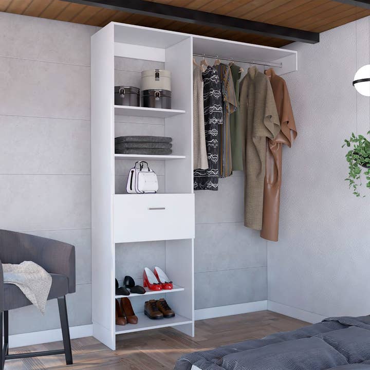 TUHOME FURNITURE - Wholesale Bedroom Furniture - Manchester 150 Closet System White
