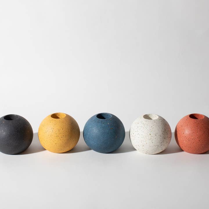 pretti.cool - Wholesale Candle Holder - Sphere Candlestick Holder | Marigold Terrazzo2