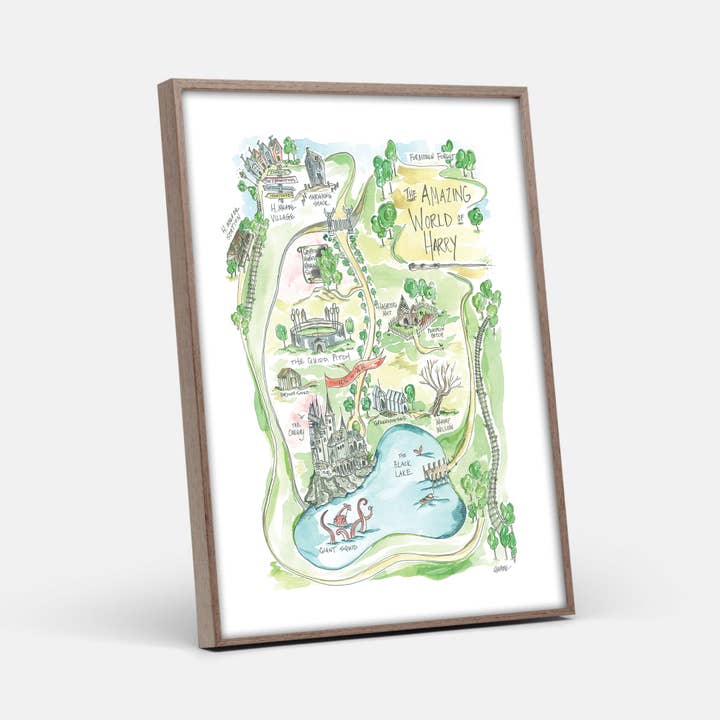 Elizabeth Wade Studio - Wholesale Art Print - Harry’s Amazing World Watercolor Story Map Art Print1