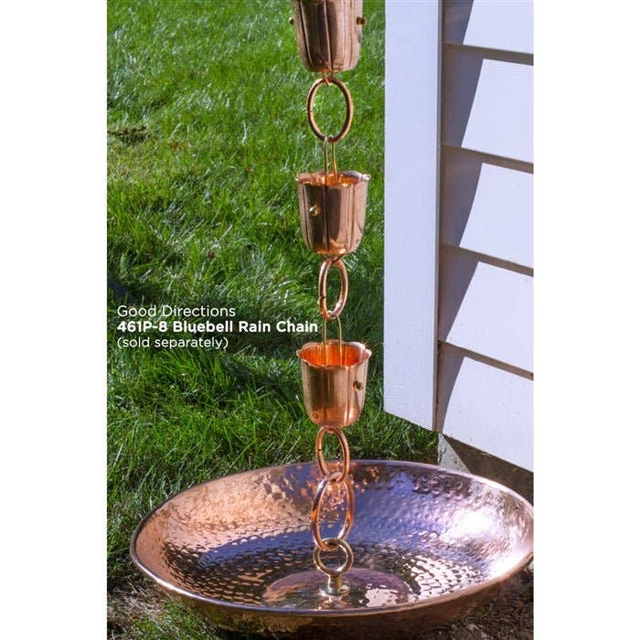 Good Directions - Wholesale Outdoor Ornament/Decor - Rain Chain Copper Basin - 16.5 in. Diameter5