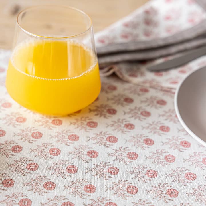 over&back - Wholesale Table Runner - Hand-Blocked Table Runner Floral Patterns 18x10835