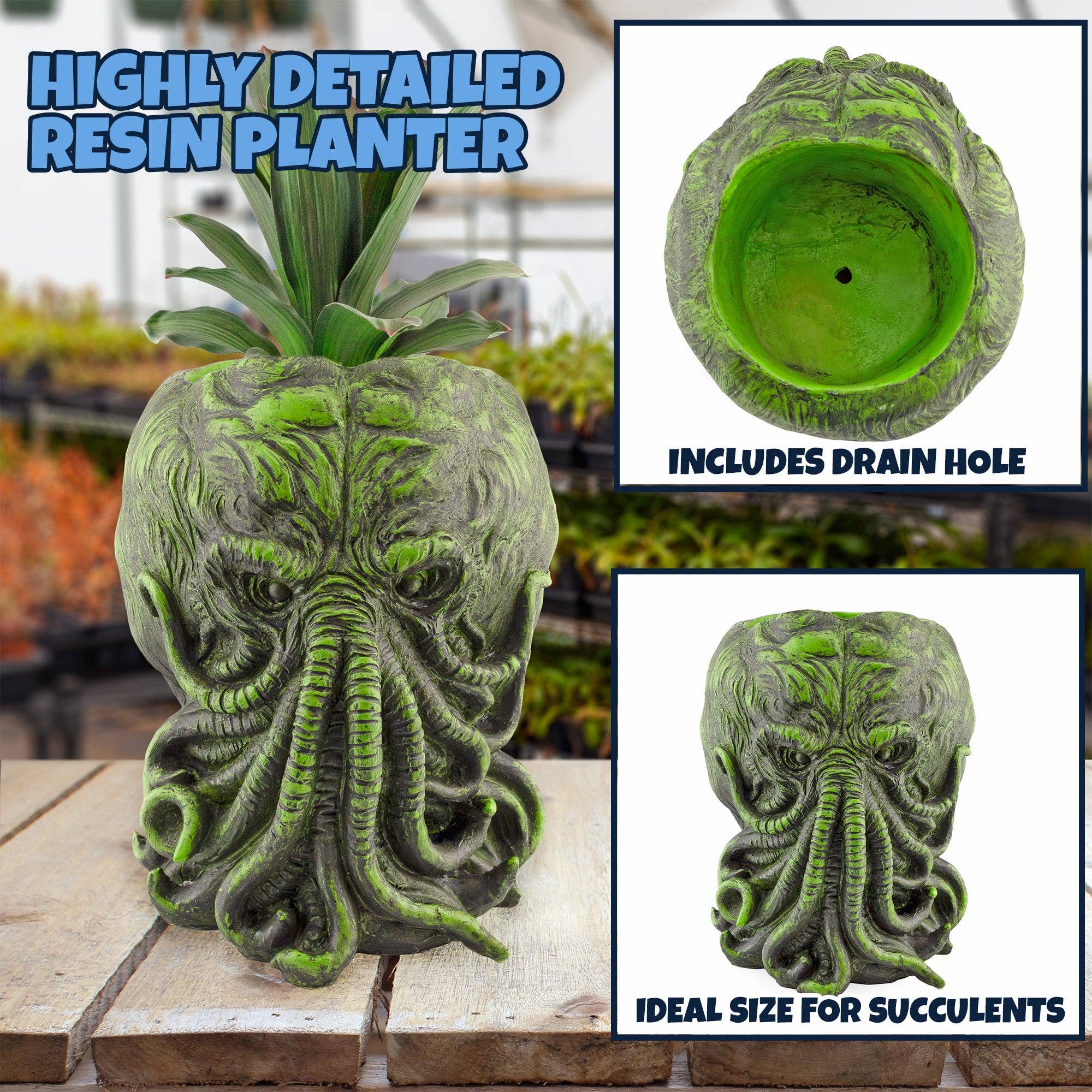 Kurated Korner – wholesale Plant pot – Toy Vault Cthulhu Resin Planter Pot9