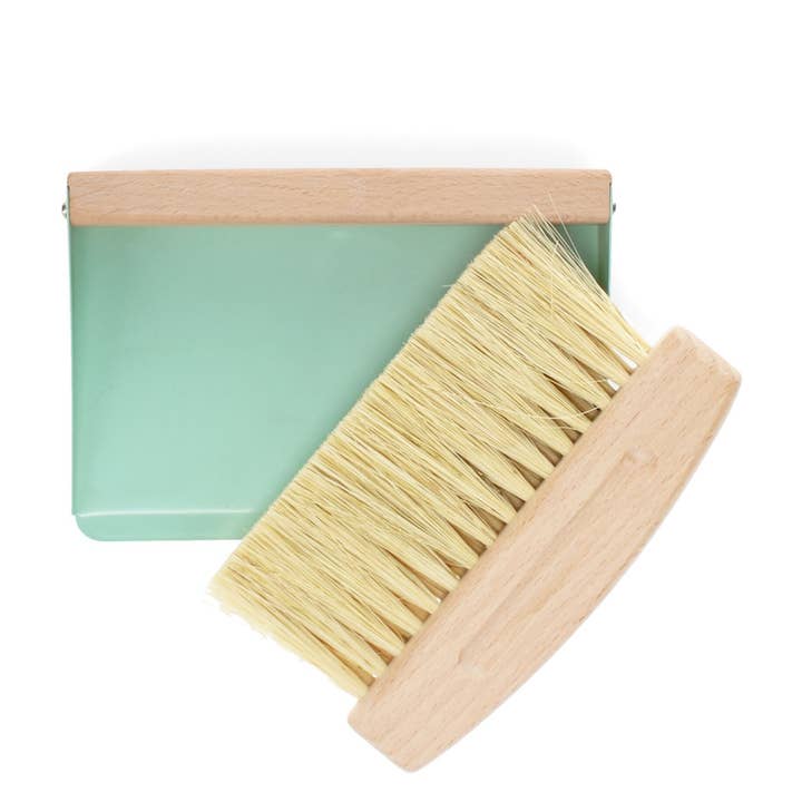 Rex London UK - Wholesale Dustpan - Wooden Table Brush And Pan Set - Pistachio