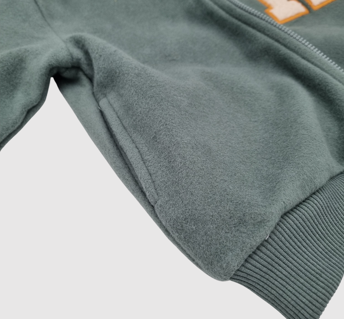 Kapbula Organics - Wholesale Bomber Jacket - Kids - Adventurer Organic Fleece Bomber Jacket Green5