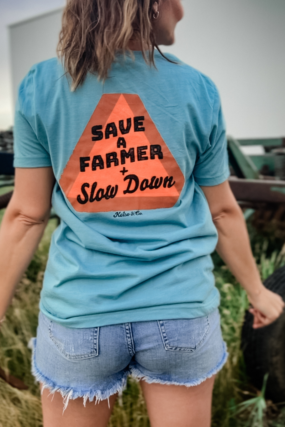 Kelso & Company - Vente T-shirt sérigraphié – femme - T-shirt Save A Farmer1