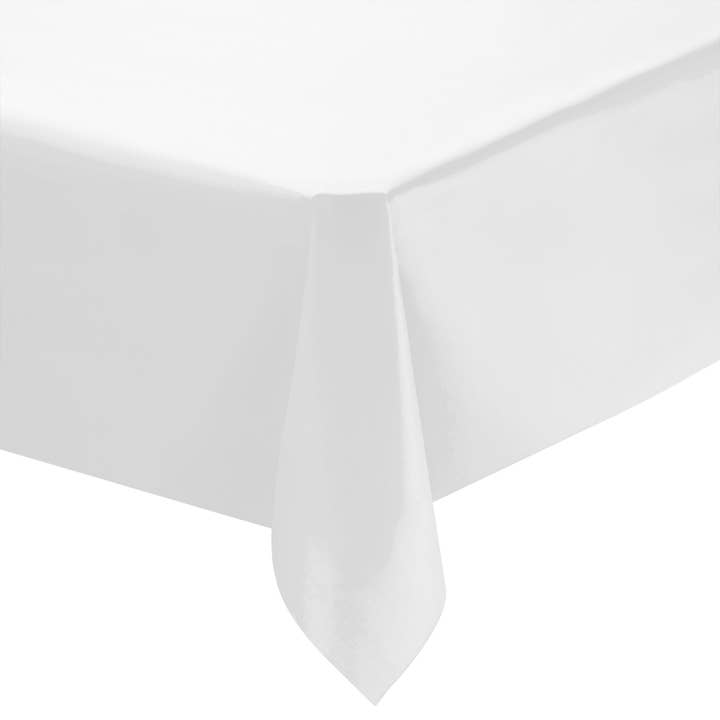 Smarty had a Party - Wholesale Tablecloth - 50" x 108" White Rectangular Linen-Like Tablecloth - 1 pc