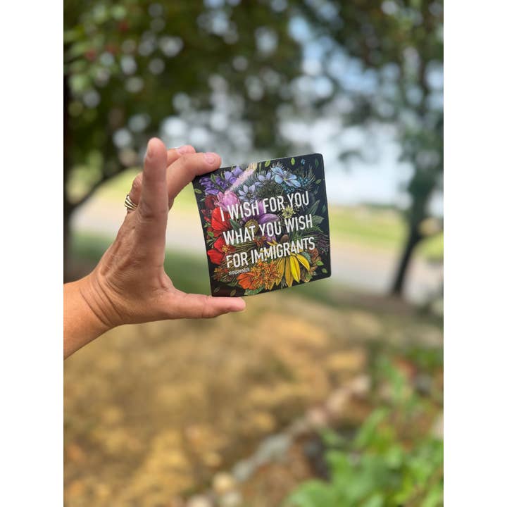 Transpainter - Wholesale Sticker - Immigrant Rights Sticker: Rainbow Floral Political Stickers1